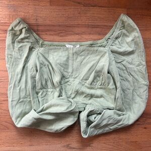 Pacsun Green Puff Sleeve Top